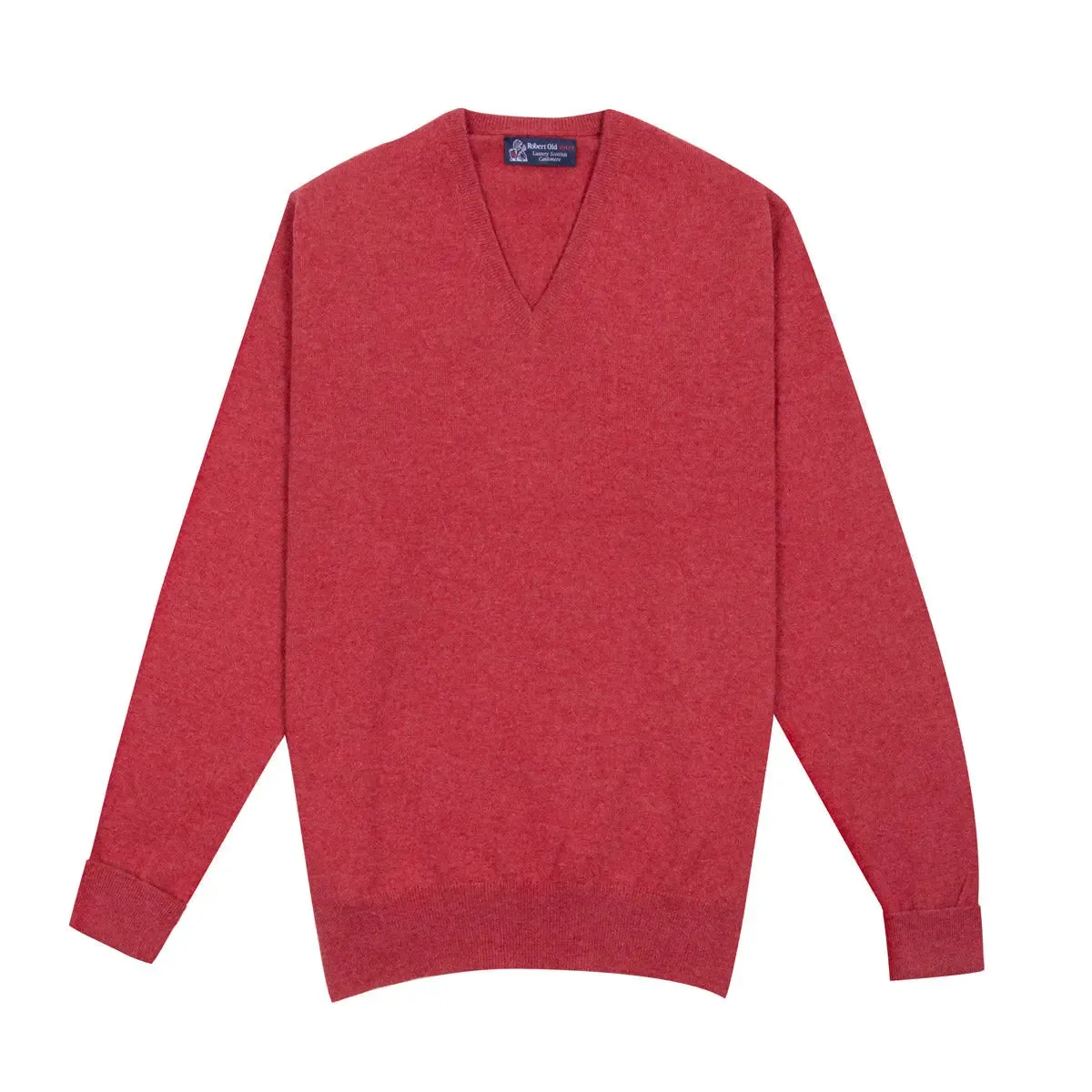 Poppy Melange Chatsworth 2ply V-Neck Cashmere Sweater