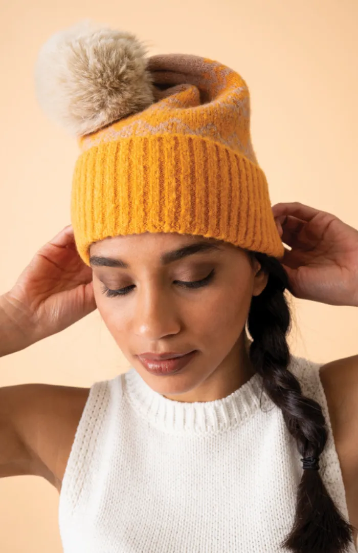 Powder Thora Bobble Hat - Mustard