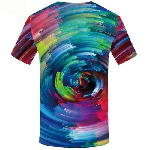 Psychedelic T shirts Men Dizziness Tshirt Printed Colorful T shirts Funny Vortex Tshirts Cool Art Tshirts Novelty Short Sleeve