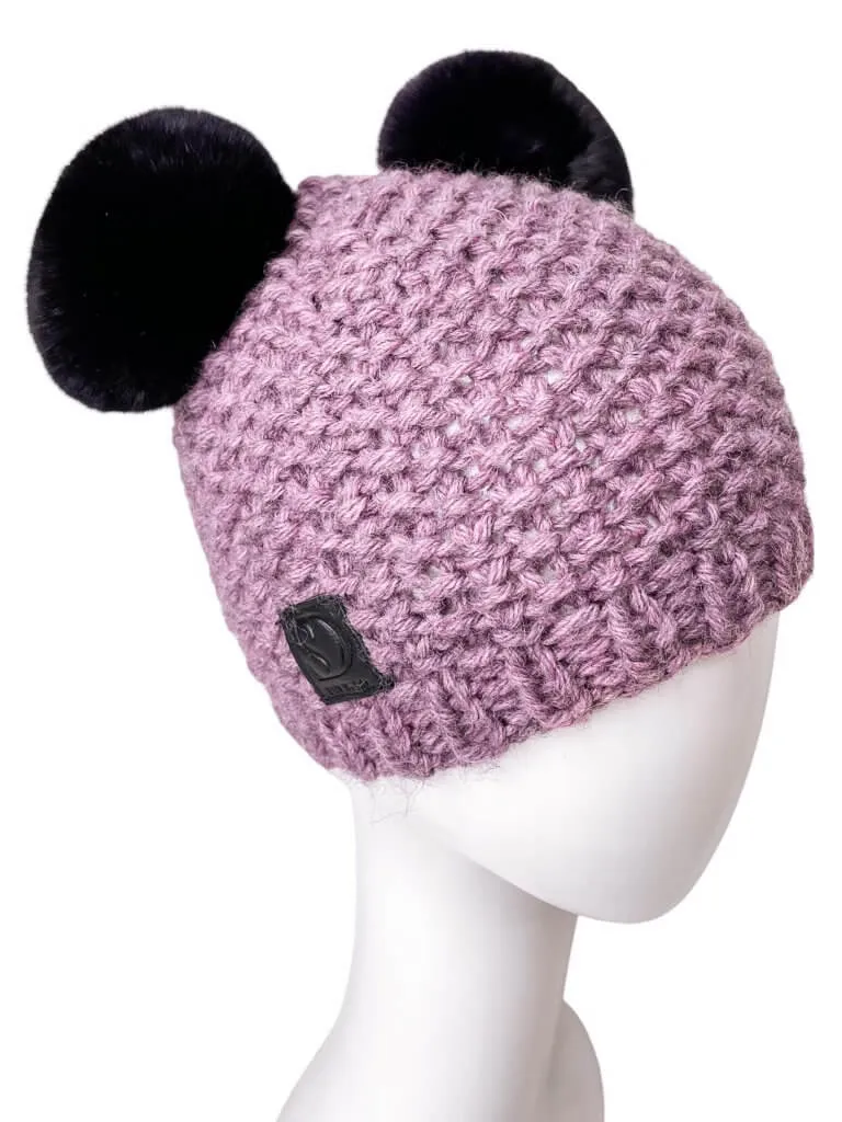 Purple Chinchilla Fur Beanie