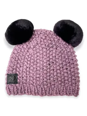 Purple Chinchilla Fur Beanie