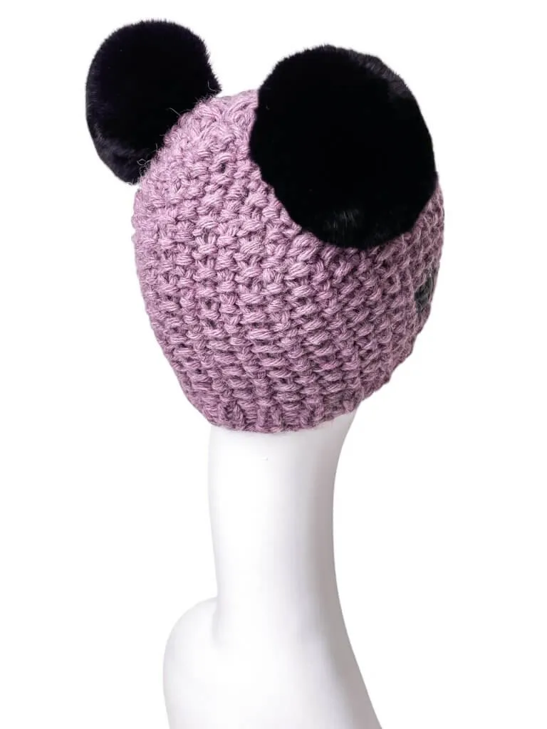 Purple Chinchilla Fur Beanie