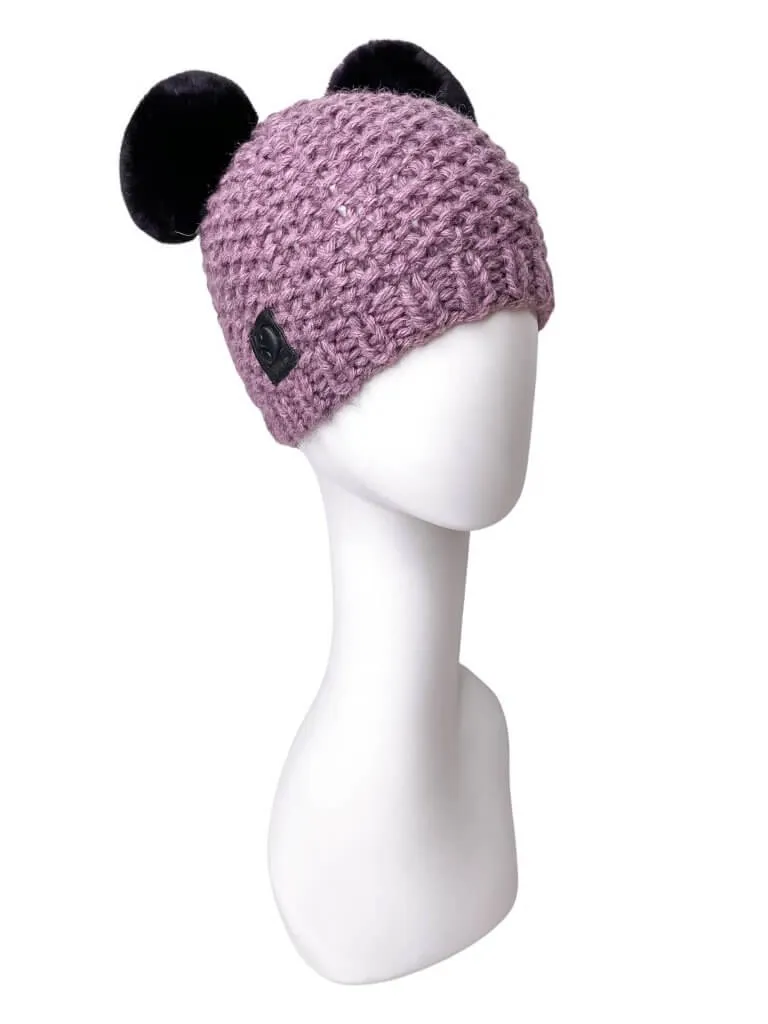 Purple Chinchilla Fur Beanie