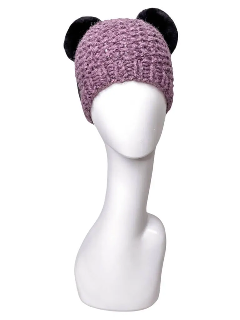 Purple Chinchilla Fur Beanie