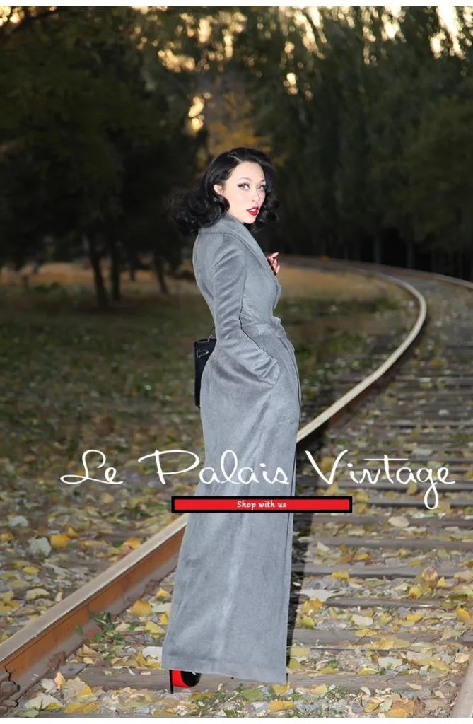 Quick Ship Le Palais Vintage limited edition retro cashmere long jacket coat- Cioq