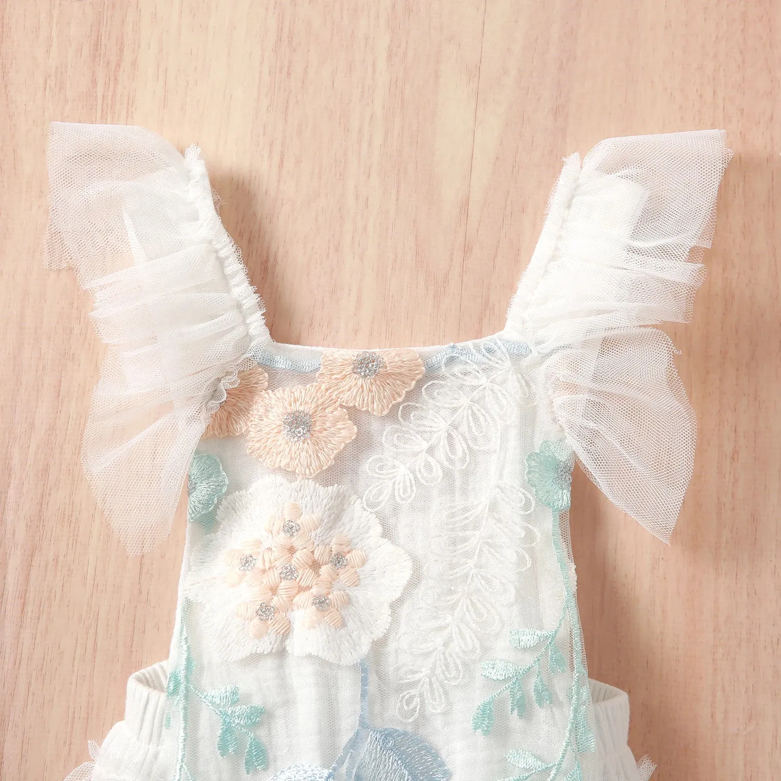 "Pretty in Pastel" Floral Baby's Tulle Romper