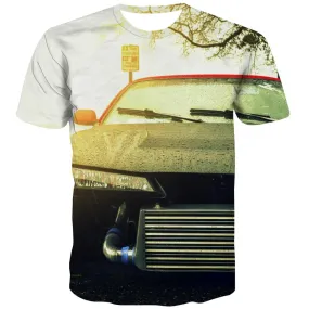 Racing Car T shirts Men Metal Tshirt Printed City T-shirts 3d Gray T-shirts Graphic Retro Tshirts Cool