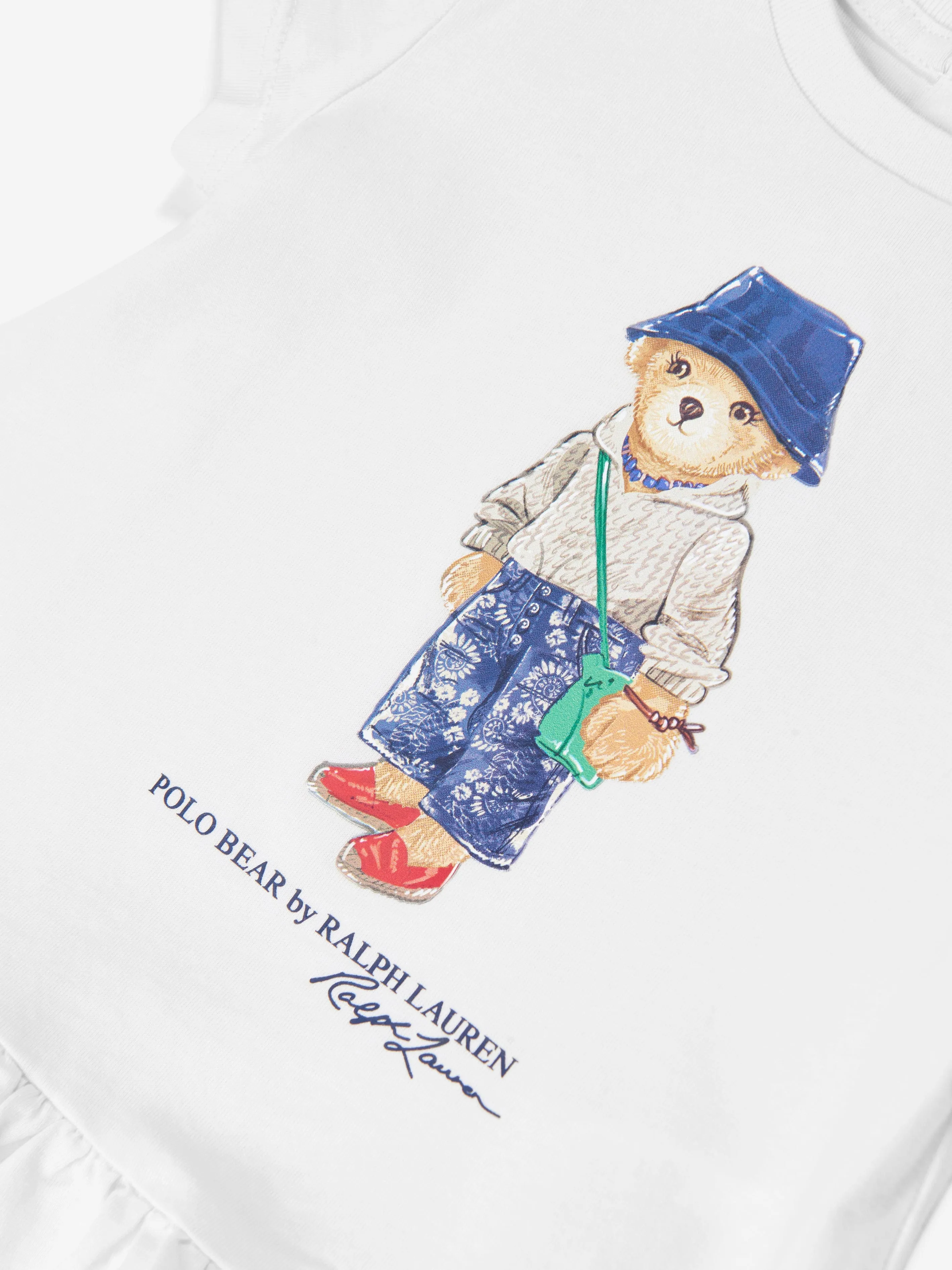 Ralph Lauren Baby Girls Bear T-Shirt in Ivory