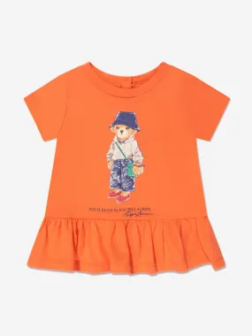 Ralph Lauren Baby Girls Bear T-Shirt in Orange