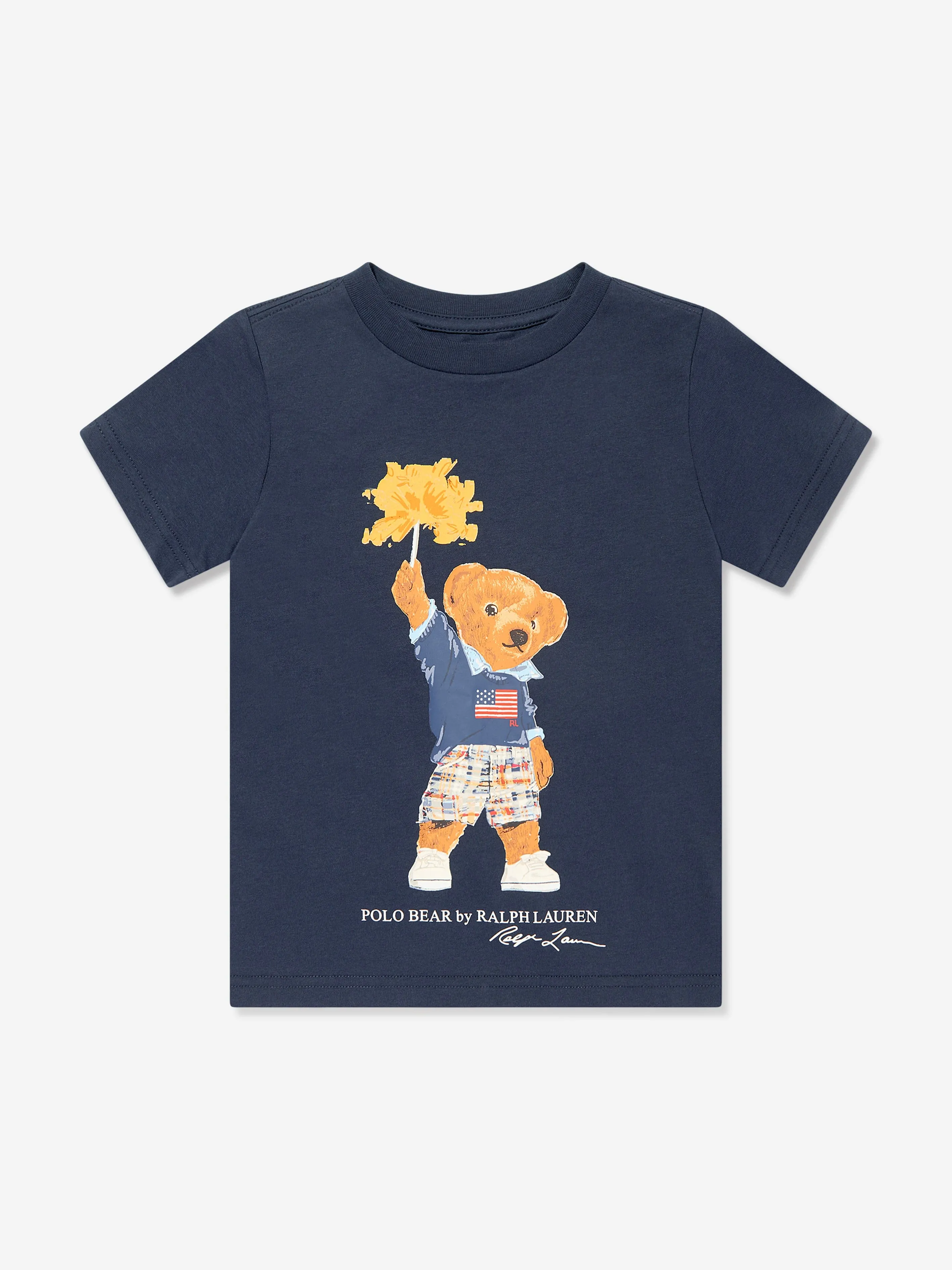 Ralph Lauren Boys Sparkle Bear T-Shirt in Navy