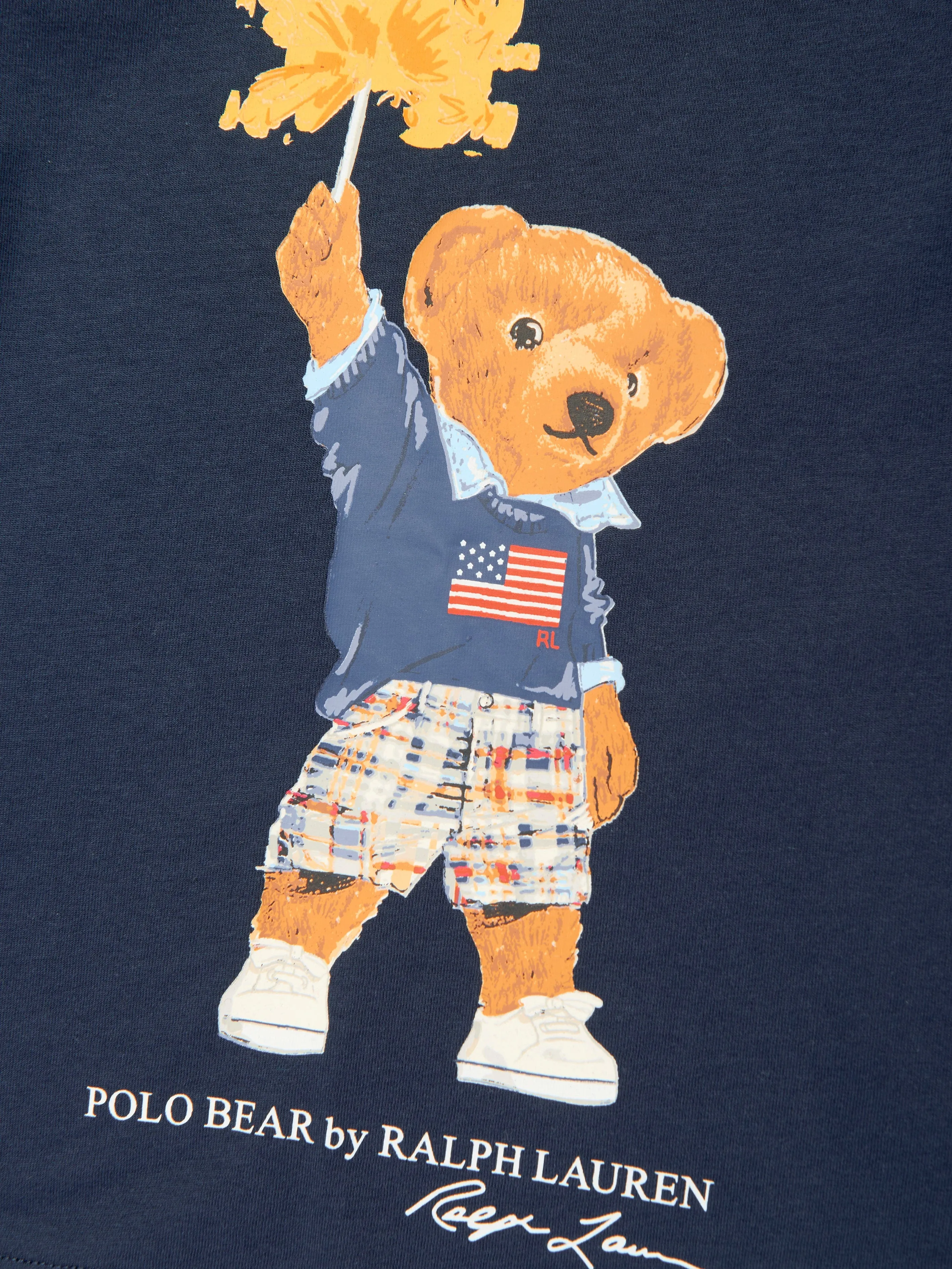 Ralph Lauren Boys Sparkle Bear T-Shirt in Navy