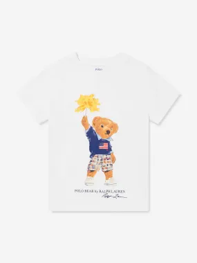 Ralph Lauren Boys Sparkle Bear T-Shirt in White