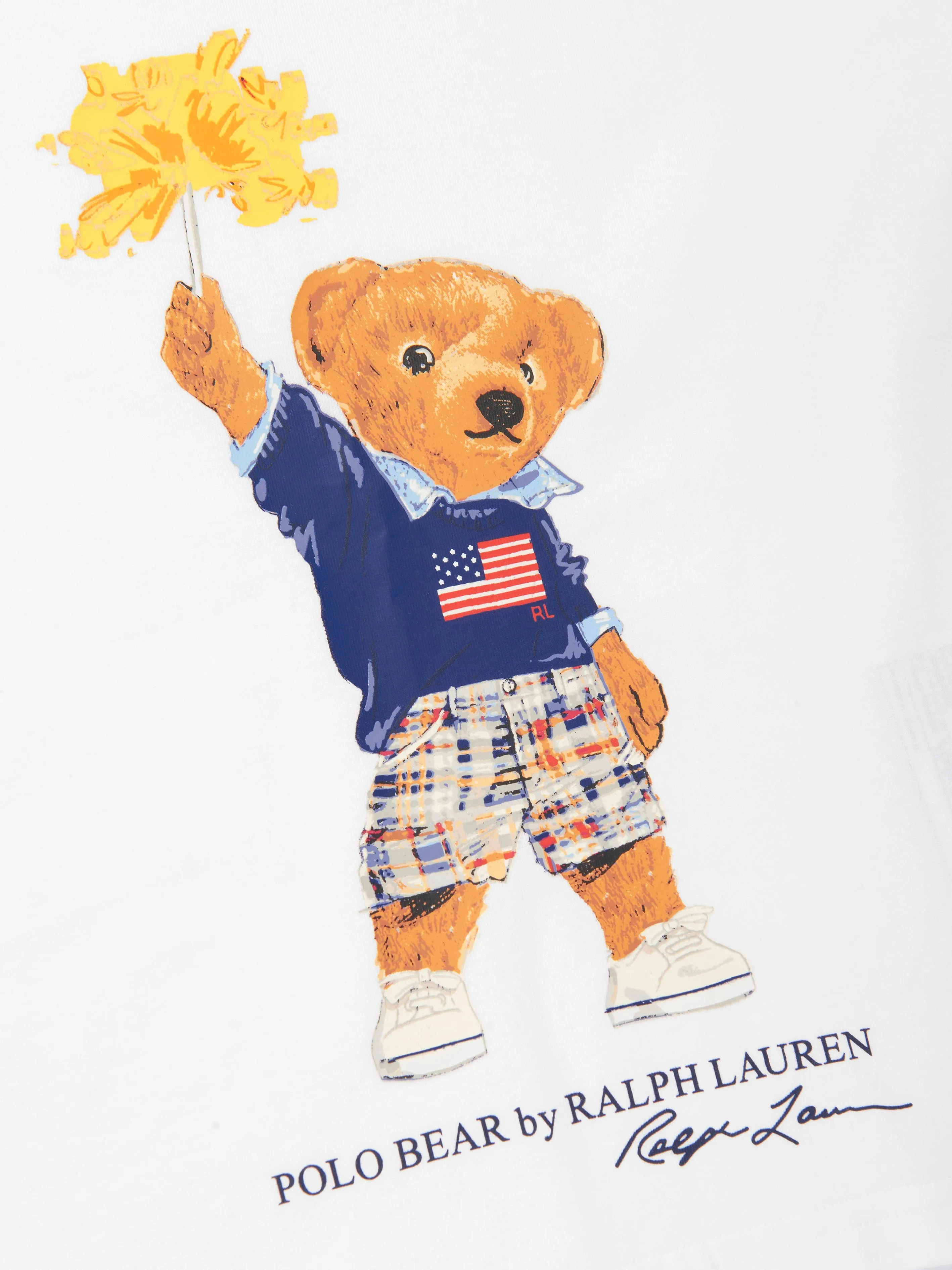 Ralph Lauren Boys Sparkle Bear T-Shirt in White