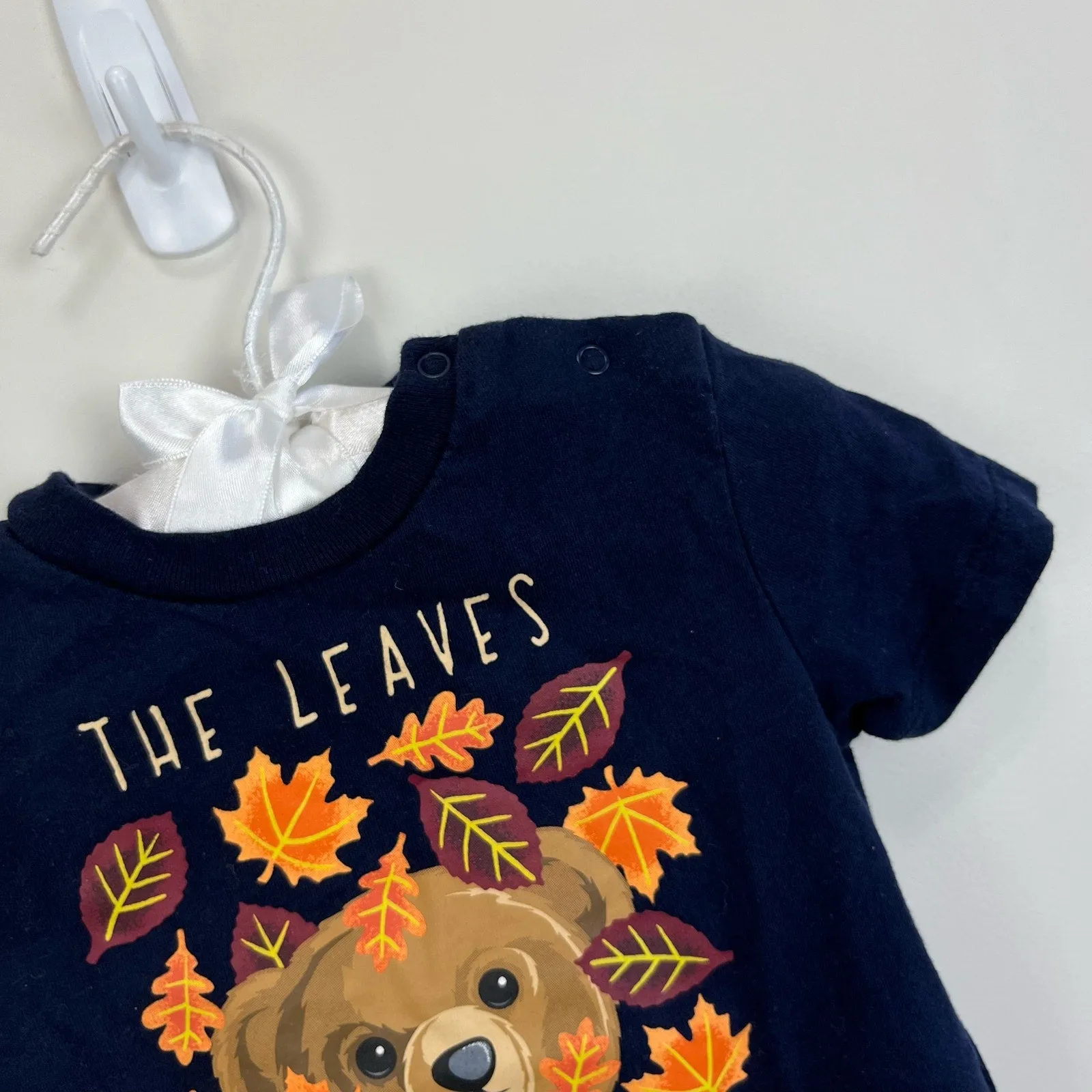 Ralph Lauren Navy Blue Fall Bear Tee 9 Months