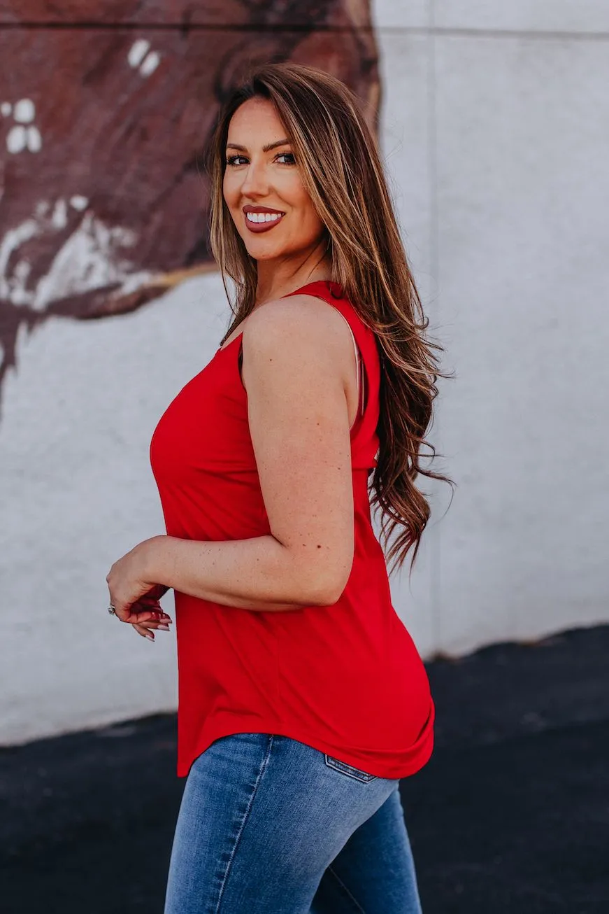 Red Sleeveless Tank Top