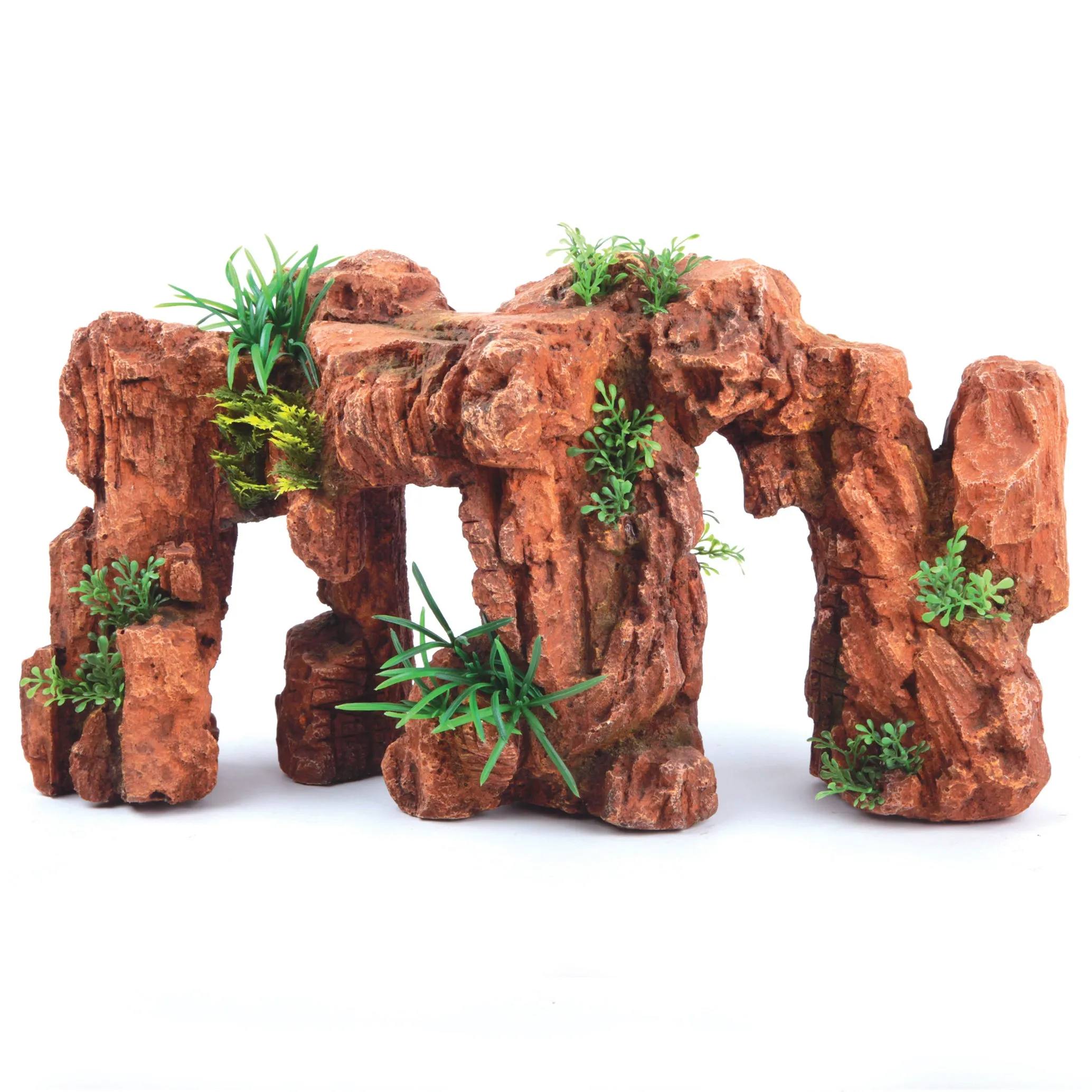 Red Stonehenge With Plants