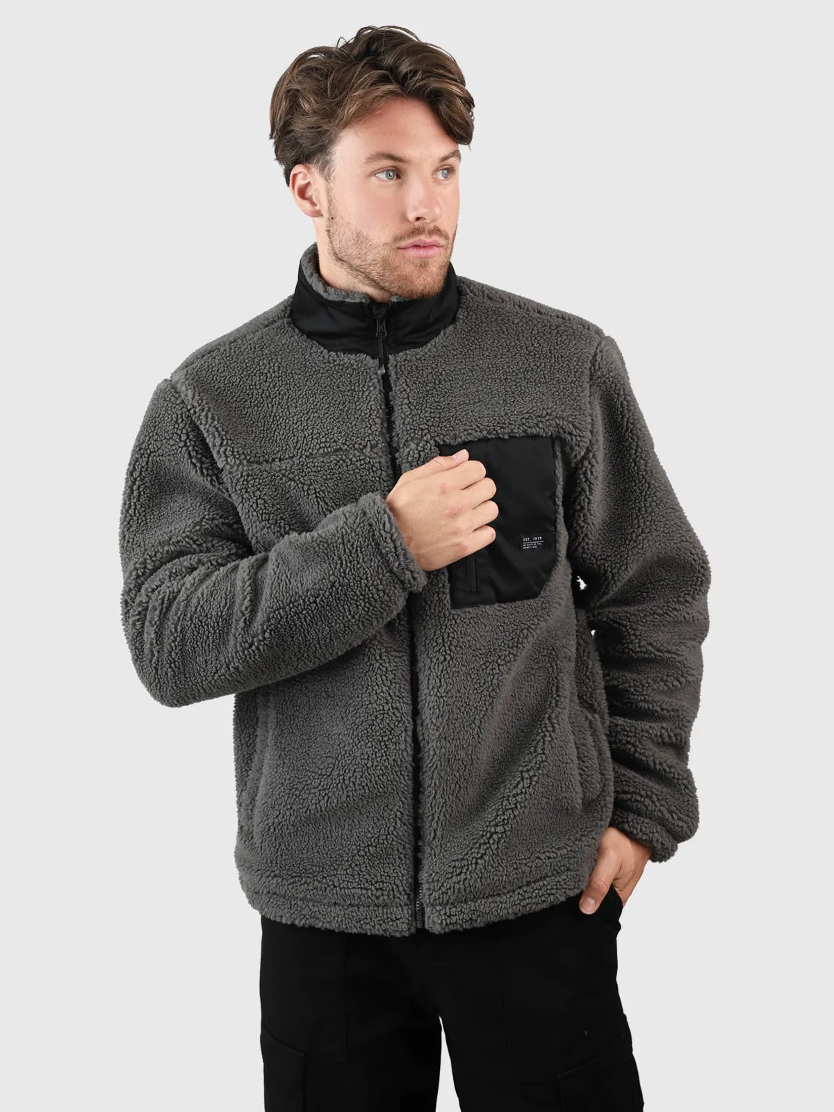 Renziost Men Fleece Jacket | Mud Green