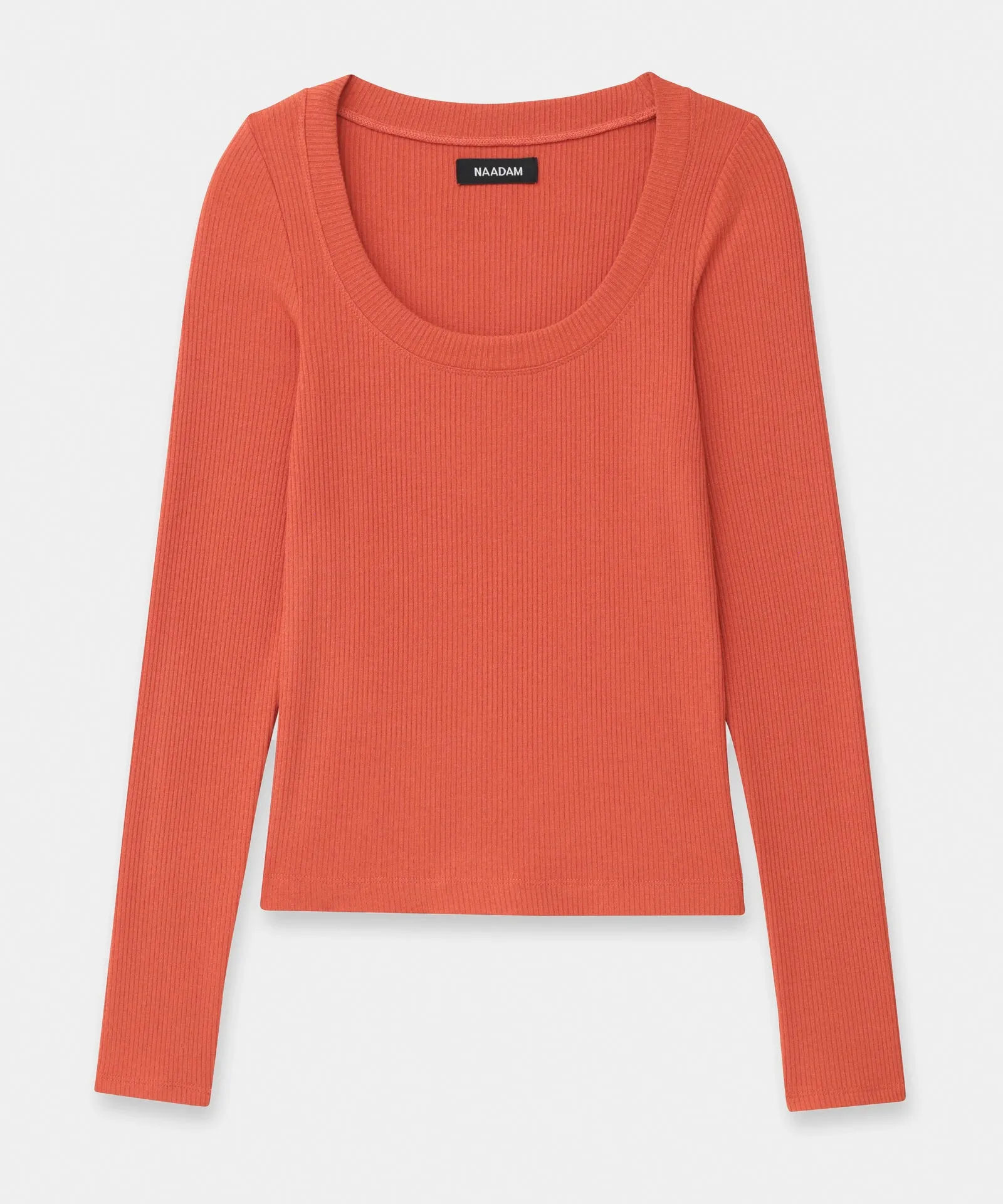 Ribbed Modal Cashmere Scoop Neck Top