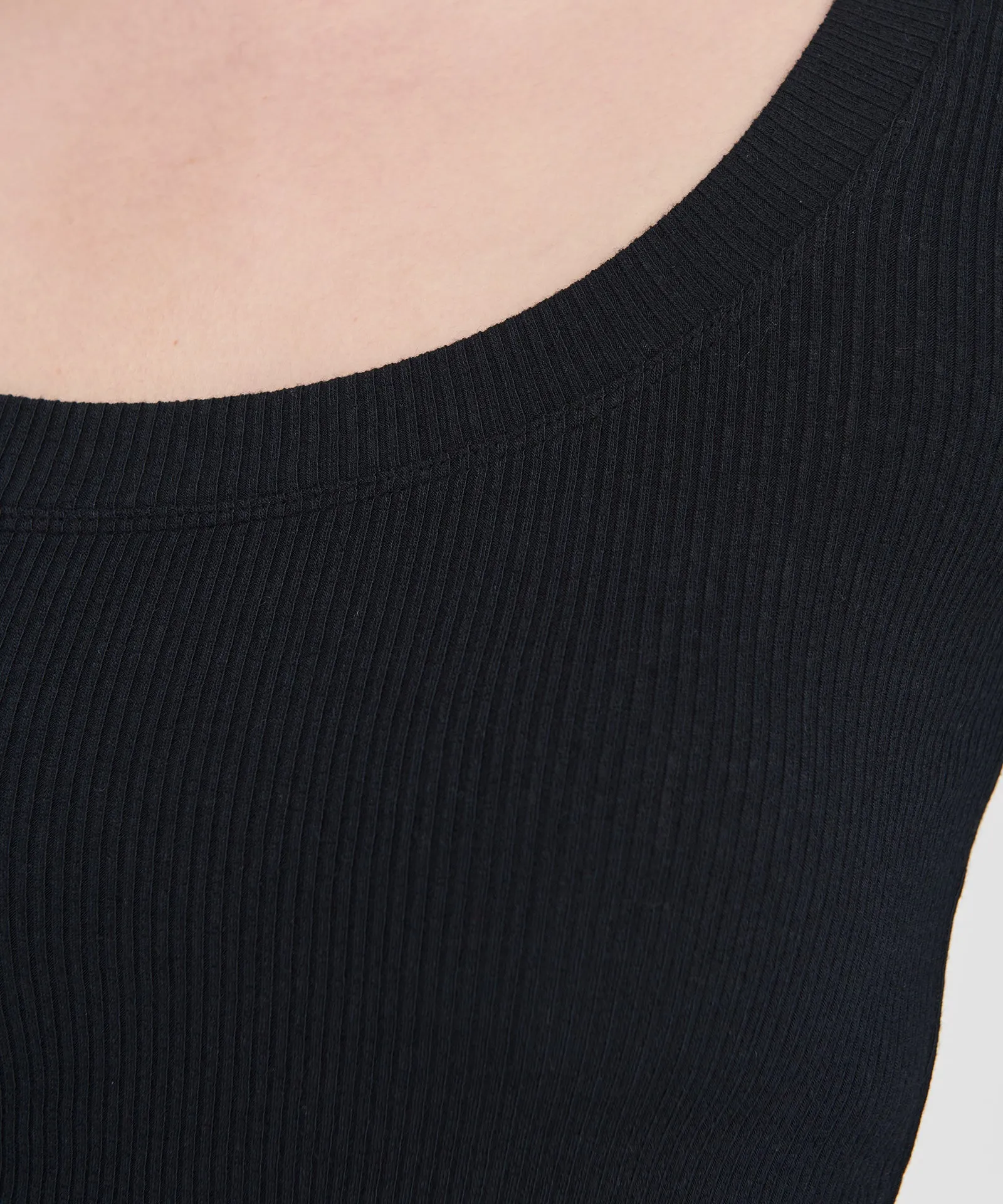 Ribbed Modal Cashmere Scoop Neck Top