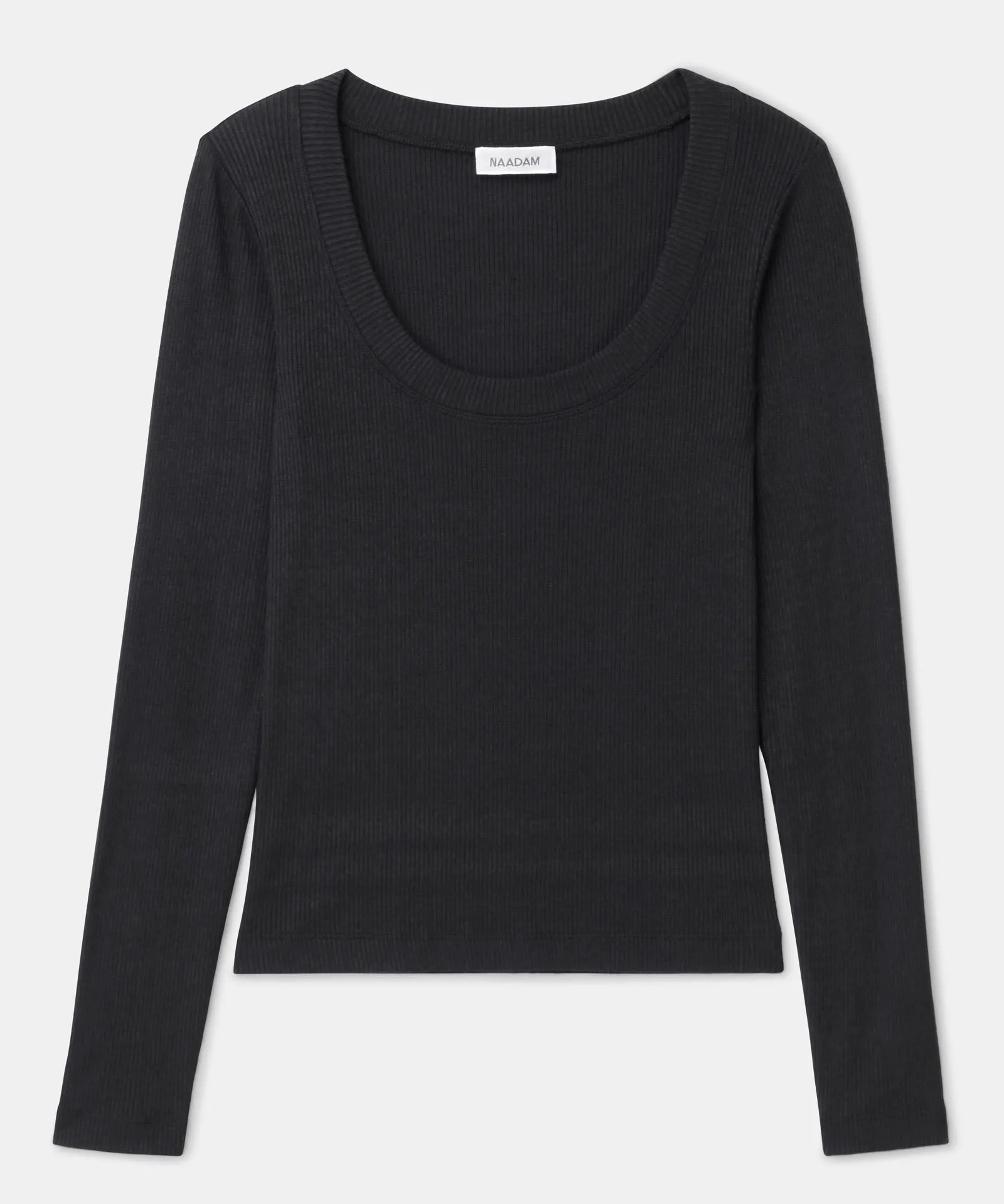 Ribbed Modal Cashmere Scoop Neck Top