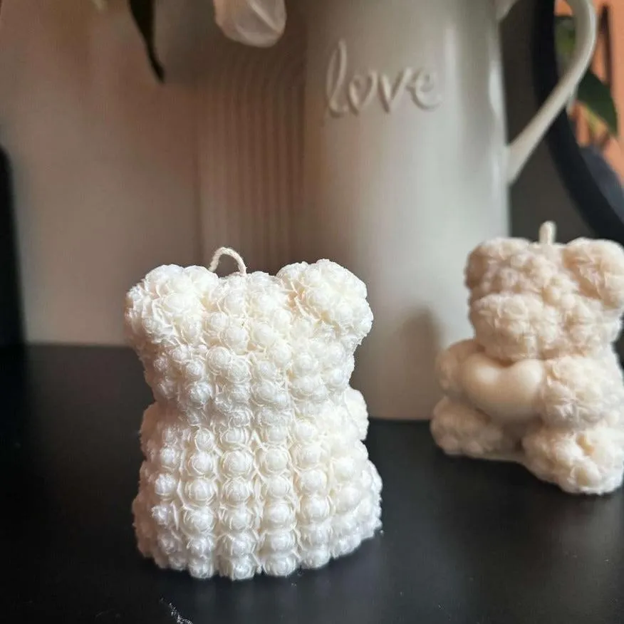 Rose Heart Teddy Bear Candle Luxury Gifts Valentines