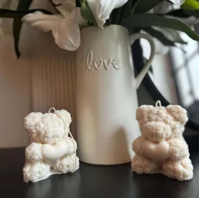 Rose Heart Teddy Bear Candle Luxury Gifts Valentines