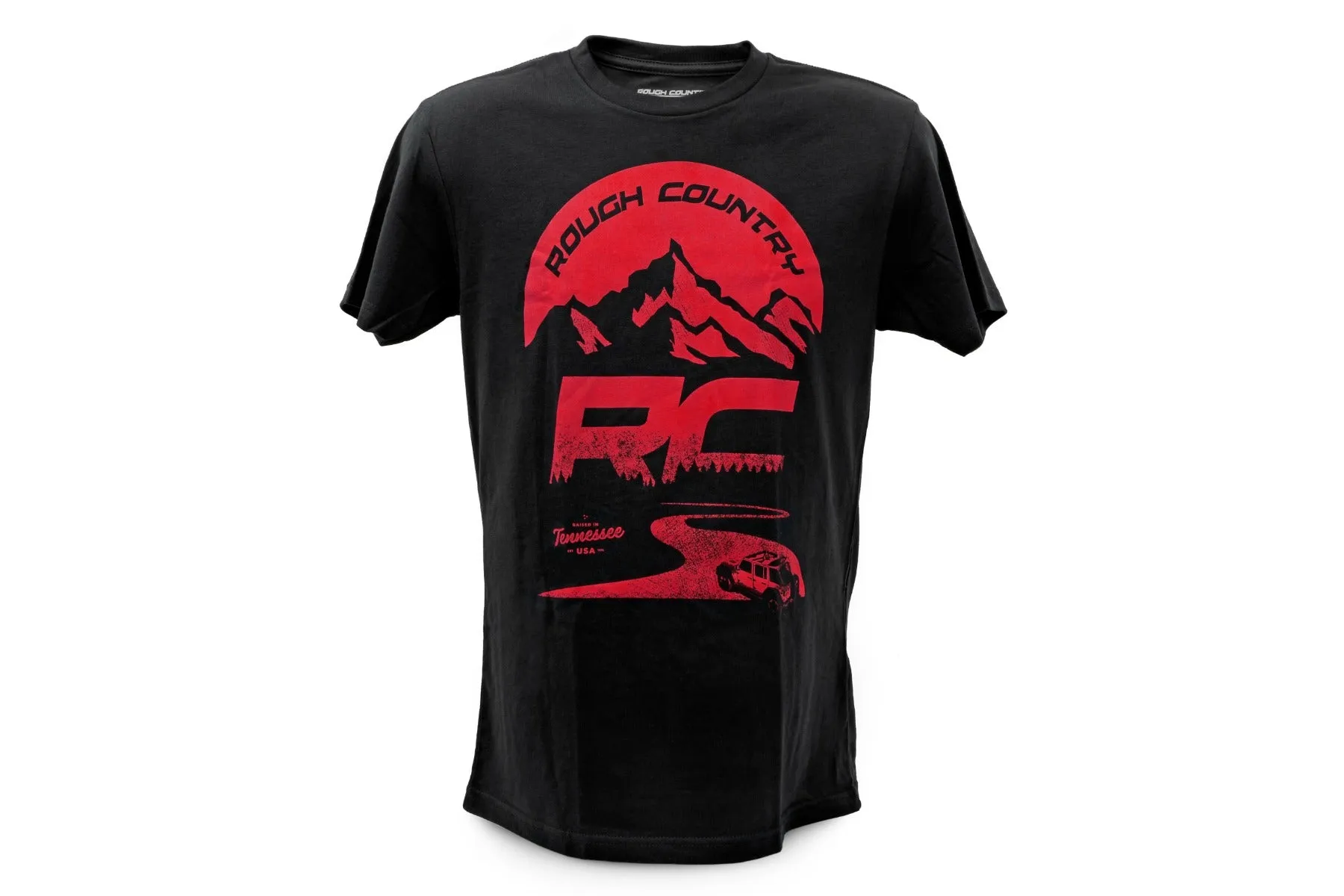 Rough Country T-Shirt - RC Mountains - Black - 2XL