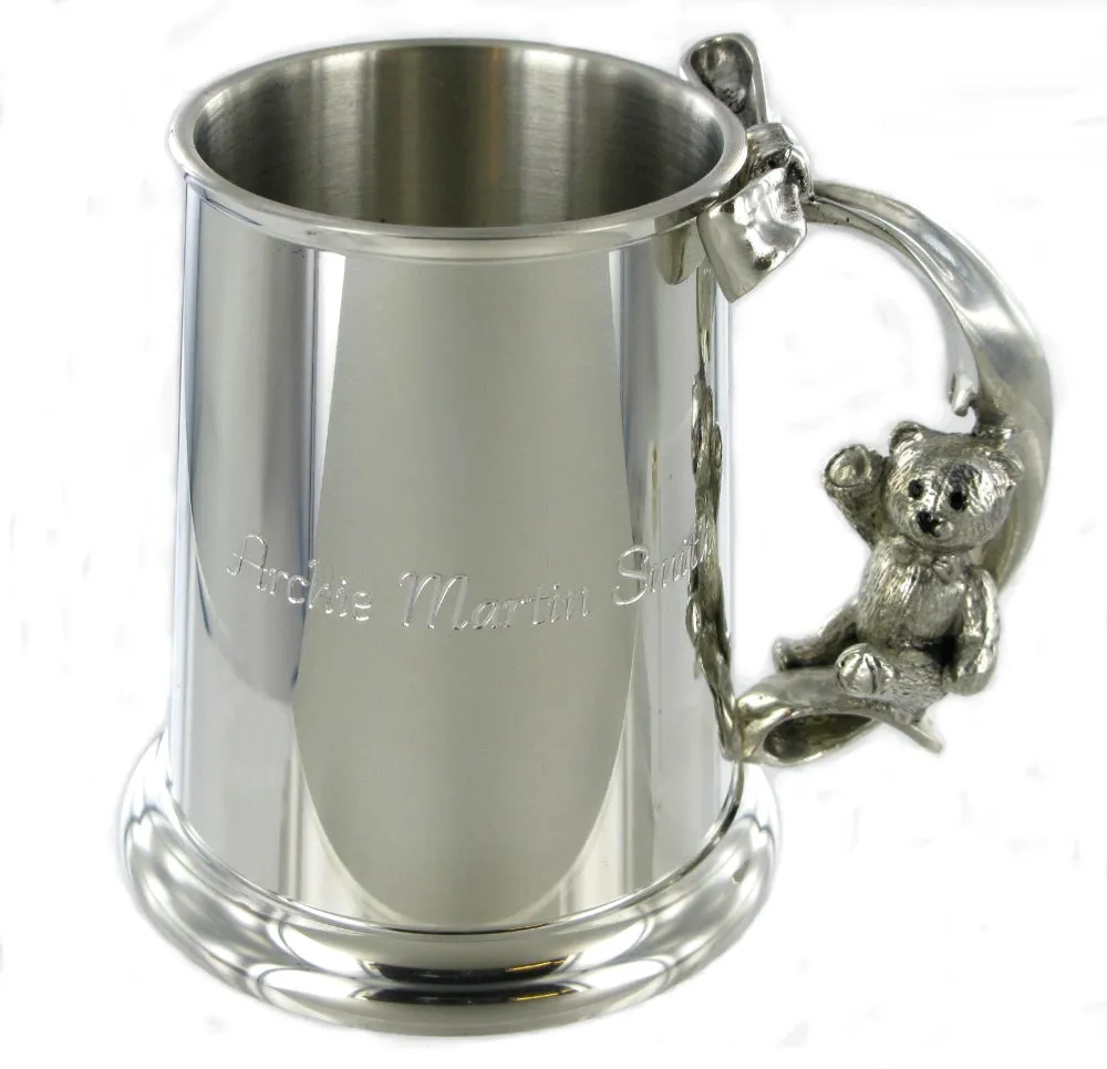 Royal Selangor Teddy Tankard with Wooden Oak Case OE0632