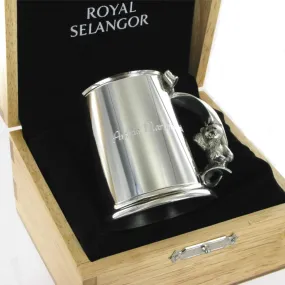 Royal Selangor Teddy Tankard with Wooden Oak Case OE0632