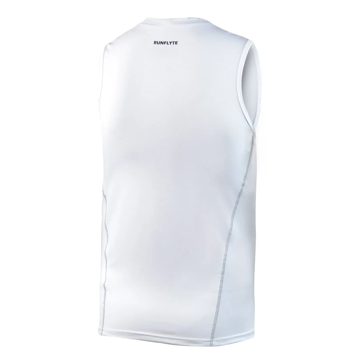 RunFlyte Men's Basics Light Compression Tank Top - Training - Moisture Wicking White/Black