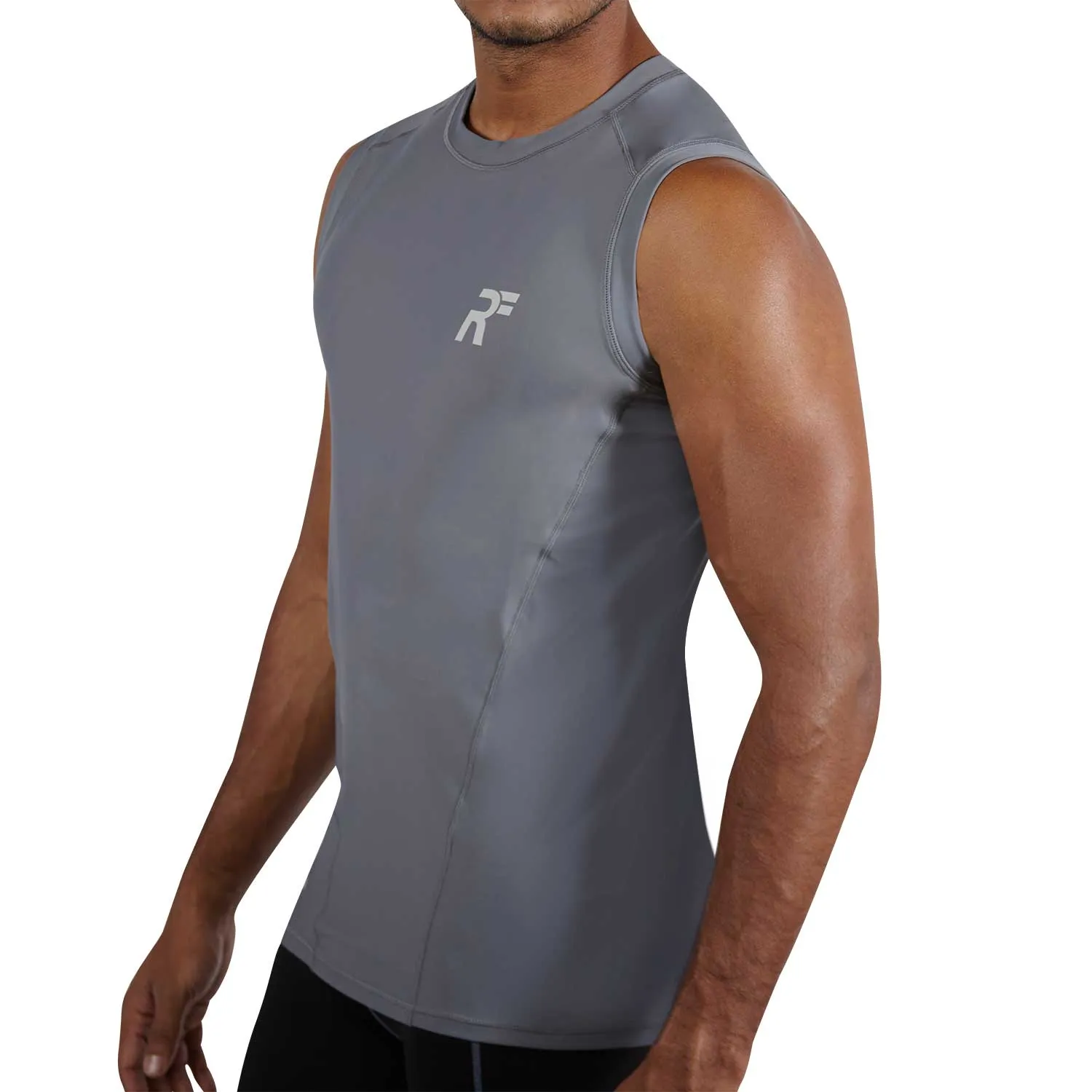 RunFlyte Men's Tech Flyte Compression Tank Top  Charcoal Grey