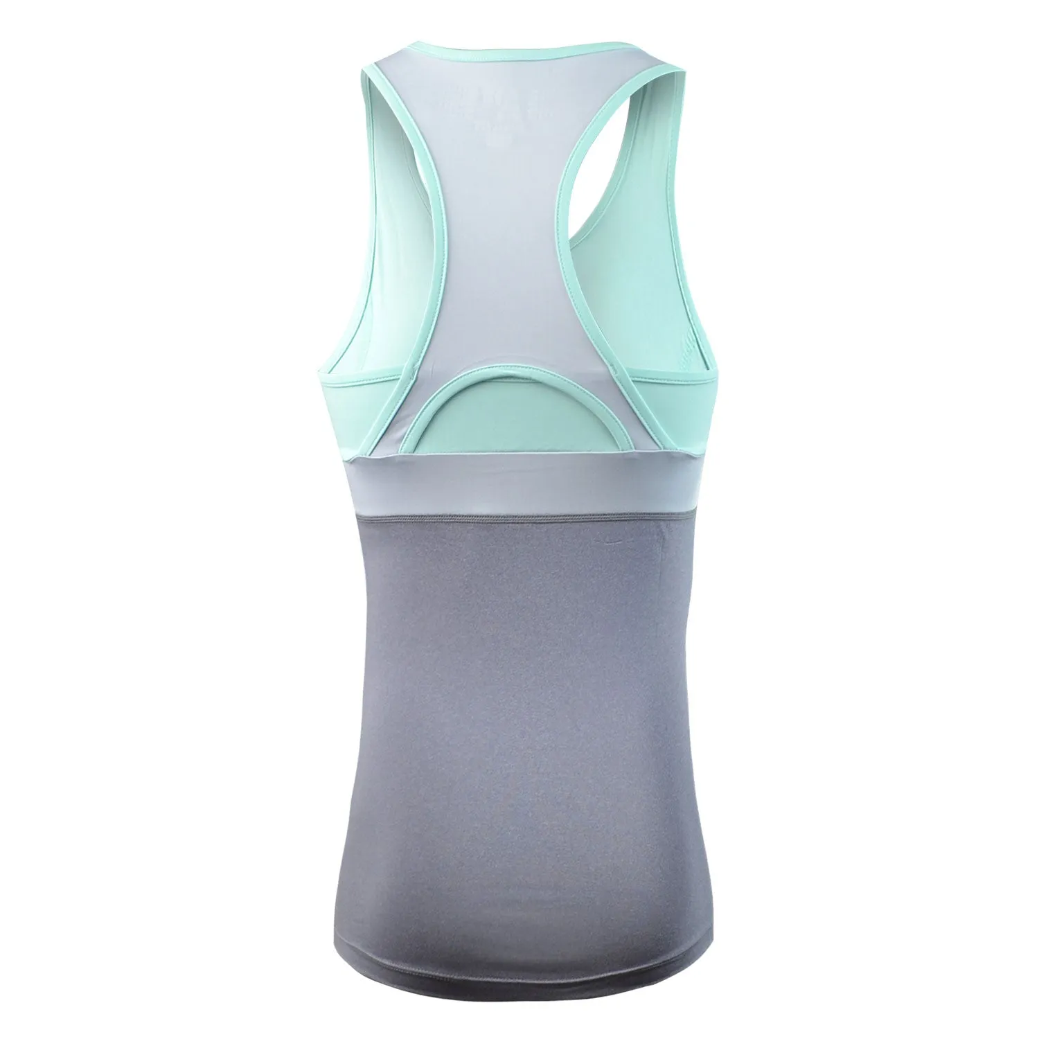 RunFlyte Women's Chakra II Tank Top - Fitted - Moisture Wicking - Light Mint/Grey/Charcoal