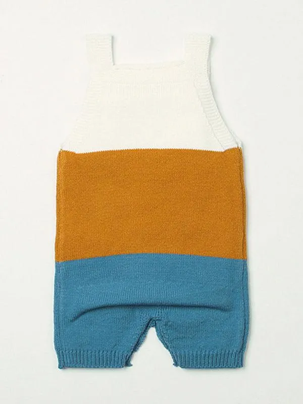 Sailboat Sea Gulls Onesies Knitted Suspender Romper Sleeveless Bodysuit