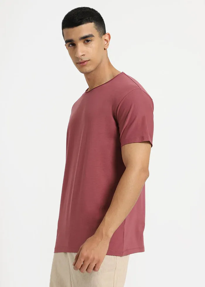 Salmon Pink Crew Neck T-shirt