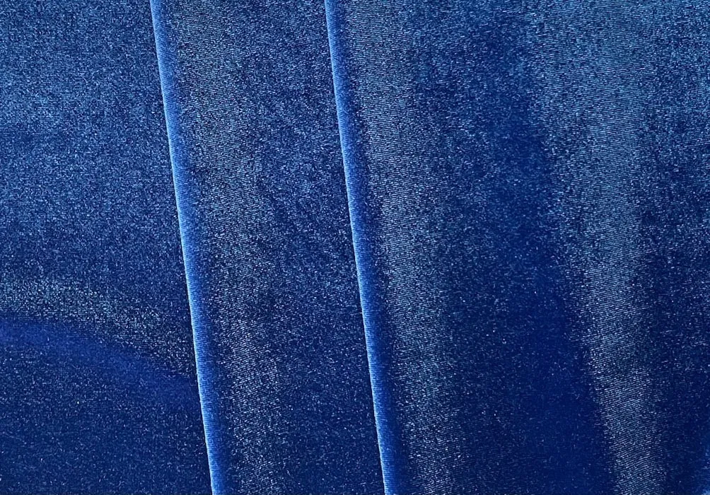 Sapphire Blue Stretch Polyester Velvet