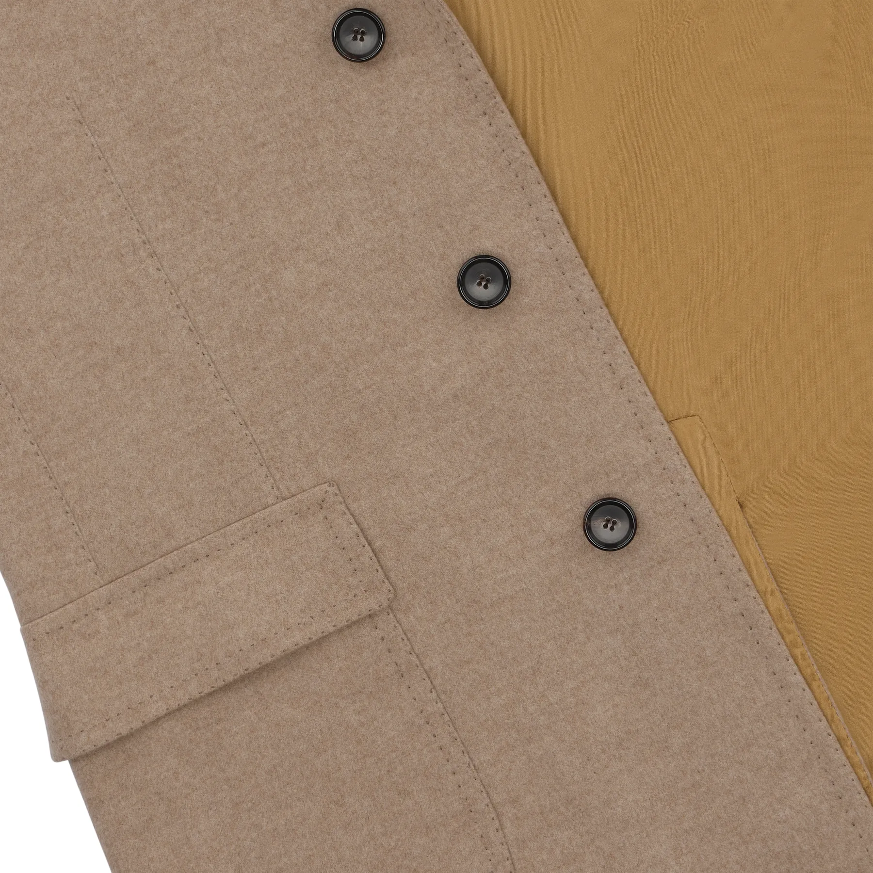 Single-Breasted Cashmere Coat in Beige