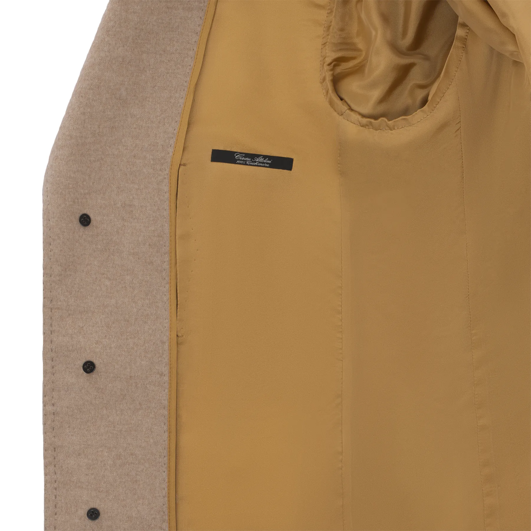 Single-Breasted Cashmere Coat in Beige