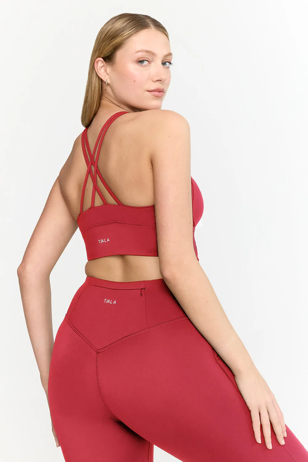 SKINLUXE LONGLINE TANK SPORTS BRA - RETRO RED