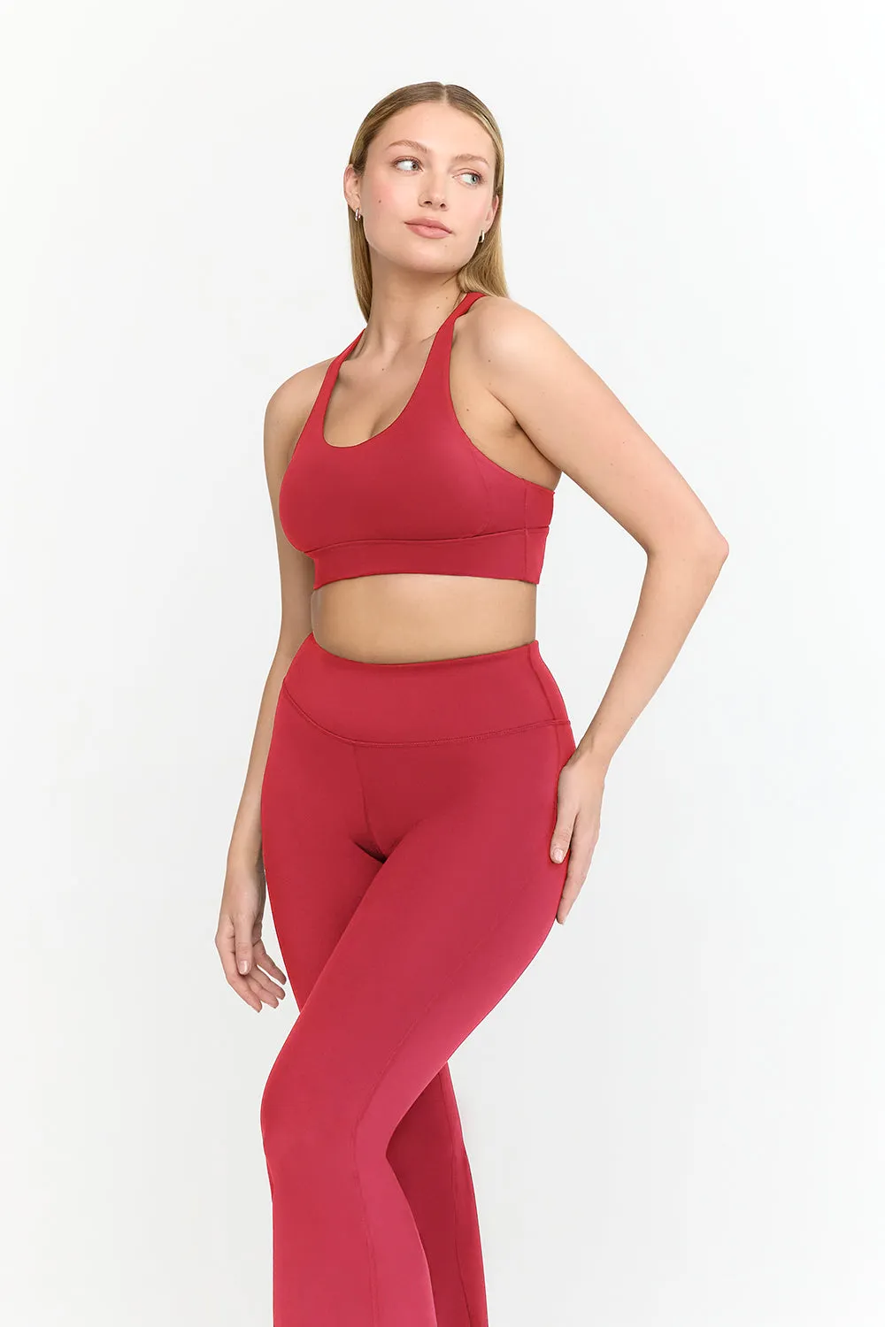 SKINLUXE LONGLINE TANK SPORTS BRA - RETRO RED