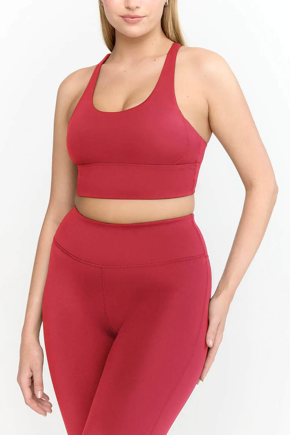 SKINLUXE LONGLINE TANK SPORTS BRA - RETRO RED