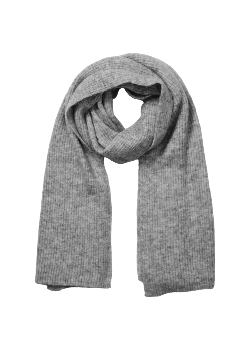 SLFMALINE LANO KNIT SCARF | MEDIUM GREY MELANGE