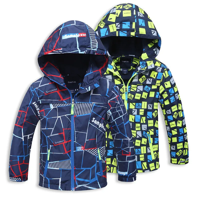 Spring and Fall Hooded Rain, Wind Jacket for Kids - Free Shipping to N.A.