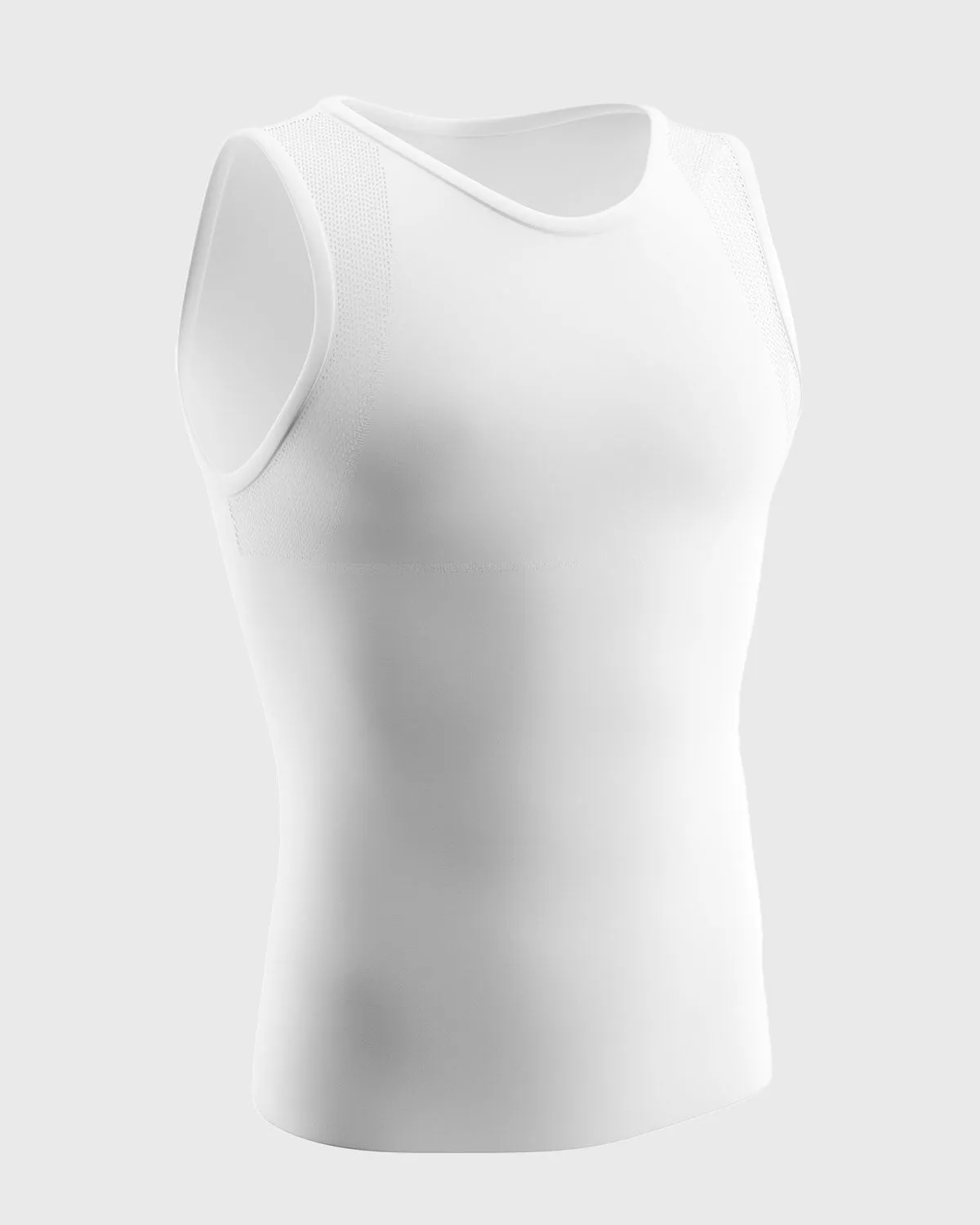 Stretch Cotton Moderate Compression Shaper Tank with Mesh Cutouts