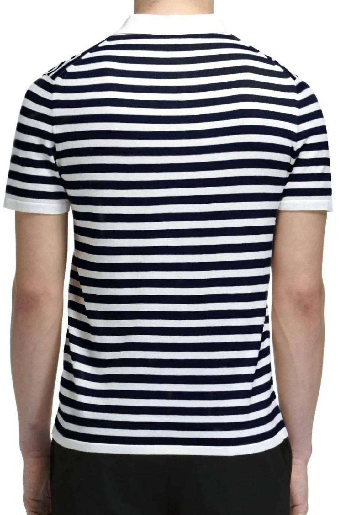 STRIPED COTTON CASHMERE POLO