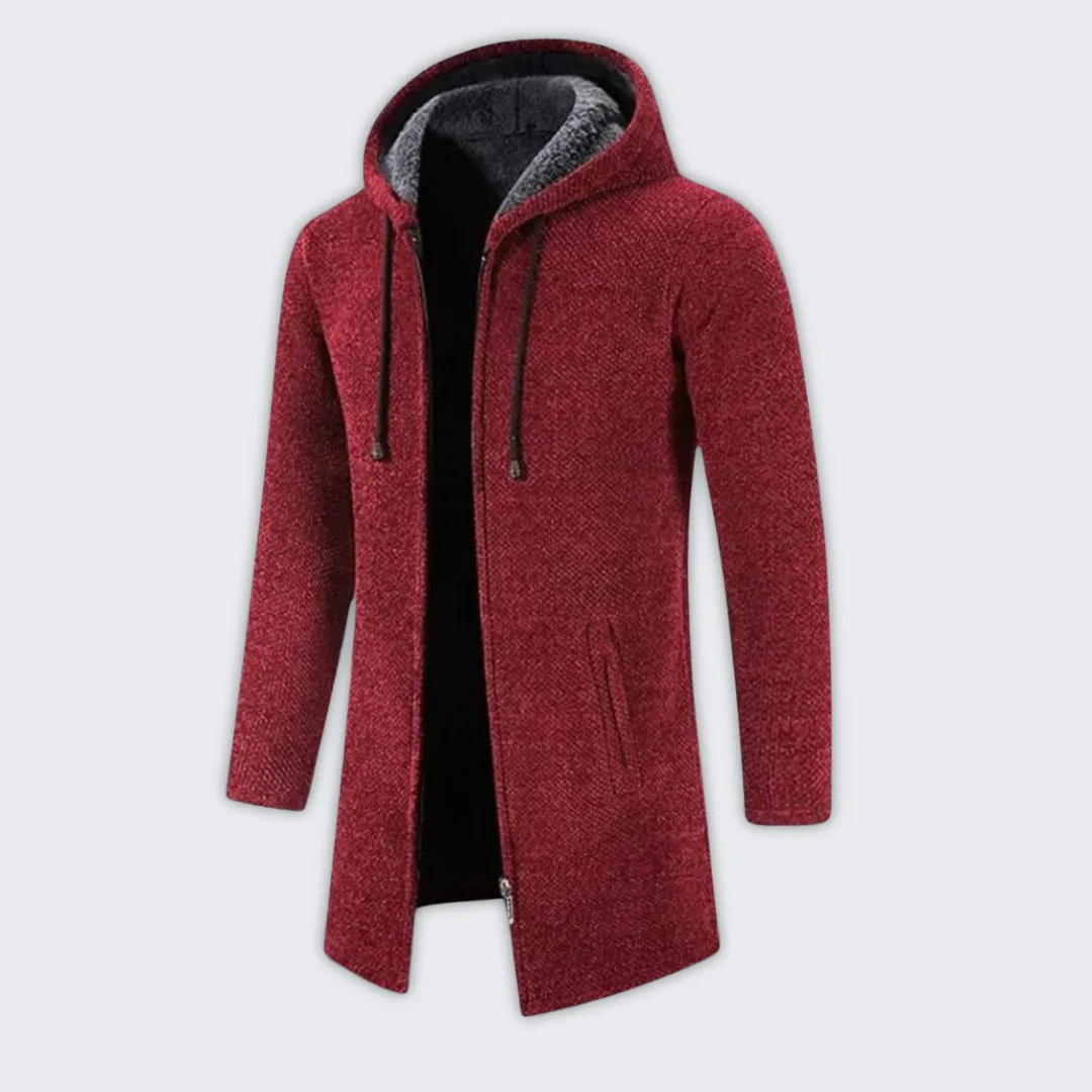 Stylish Men's Fleece-Lined Hooded Winter Jacket - Naldo