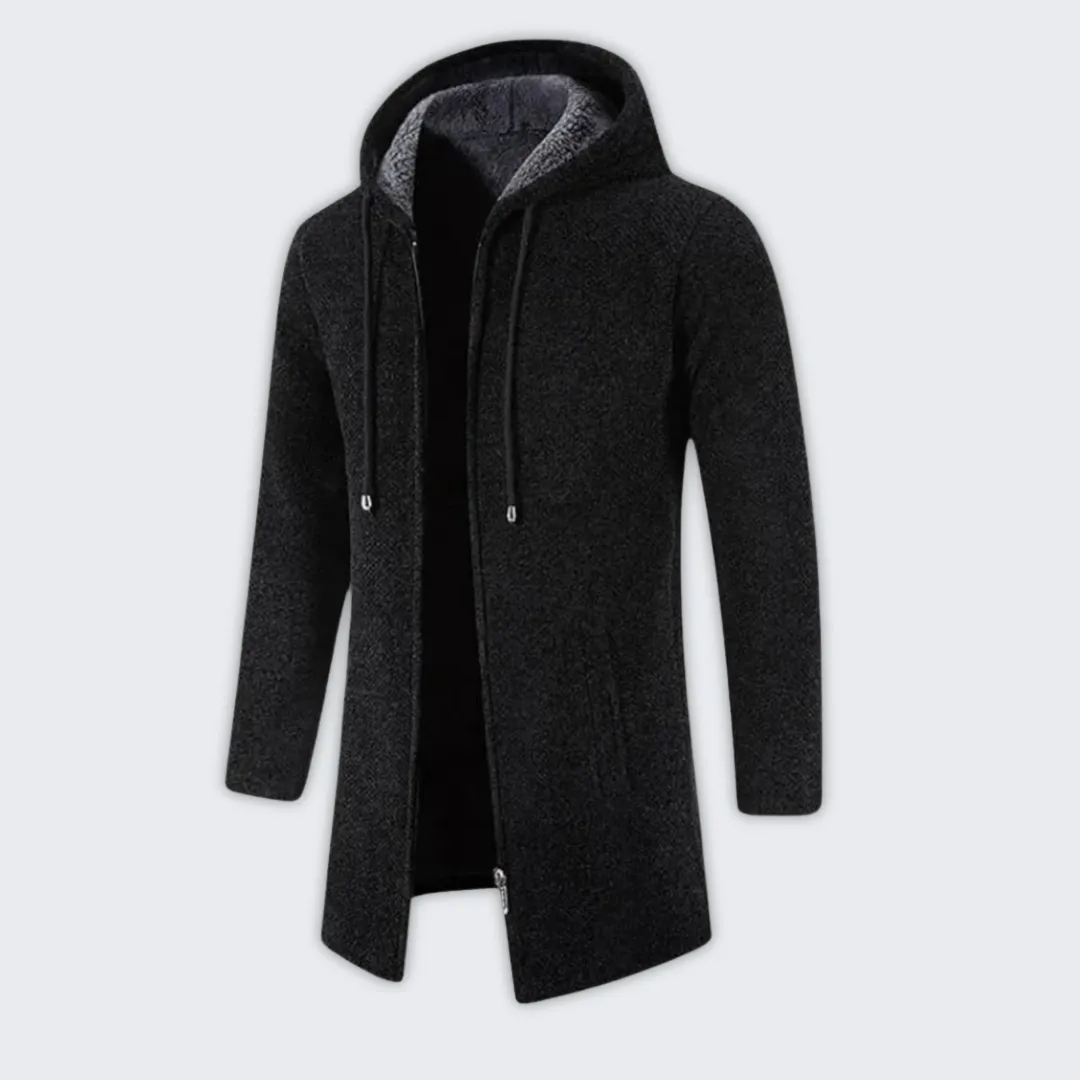 Stylish Men's Fleece-Lined Hooded Winter Jacket - Naldo