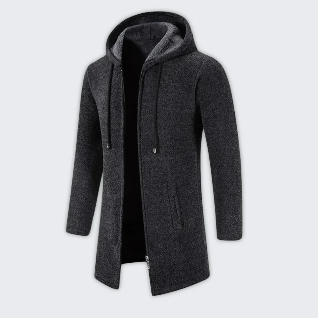 Stylish Men's Fleece-Lined Hooded Winter Jacket - Naldo