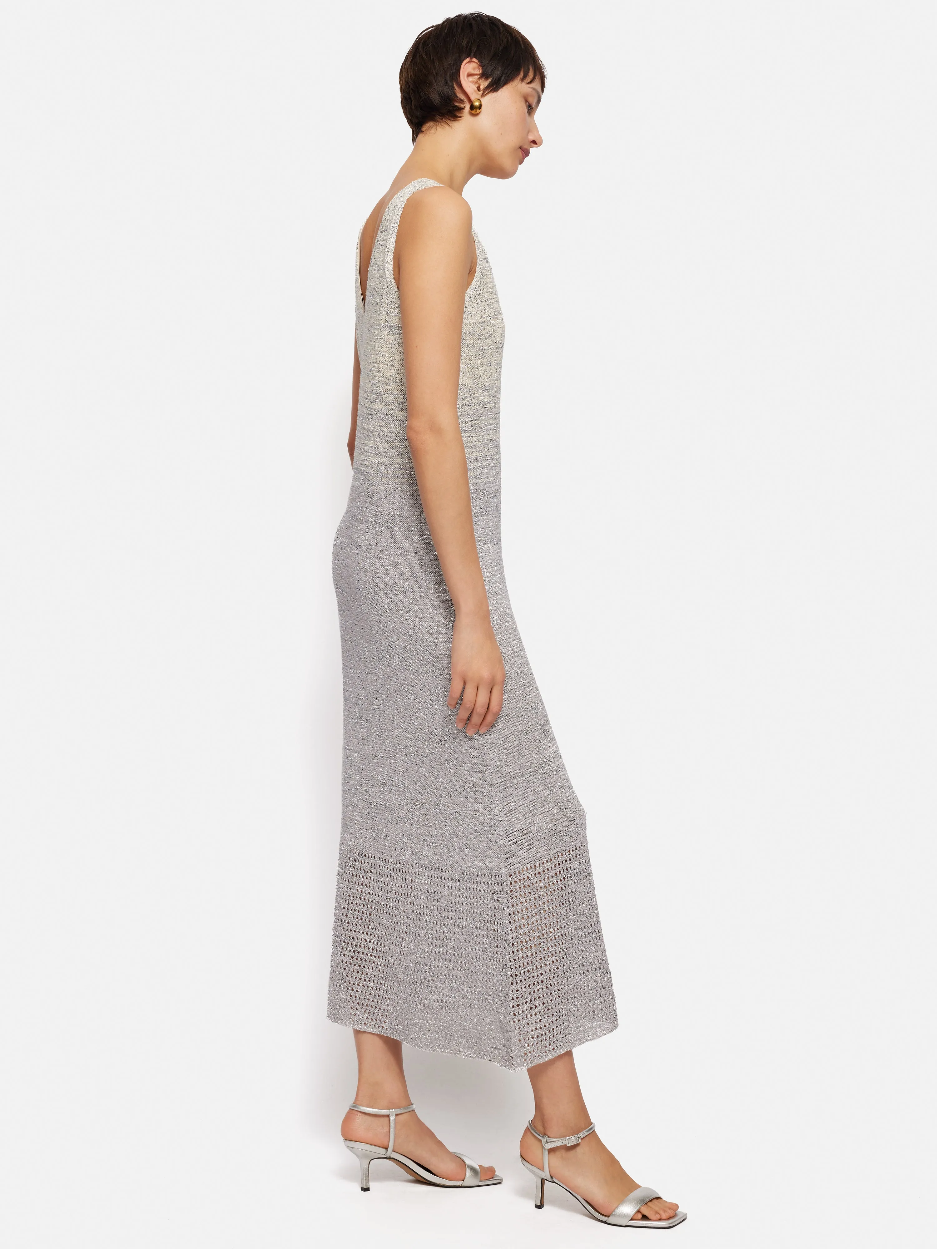 Summer Sparkle Knitted Dress | Silver