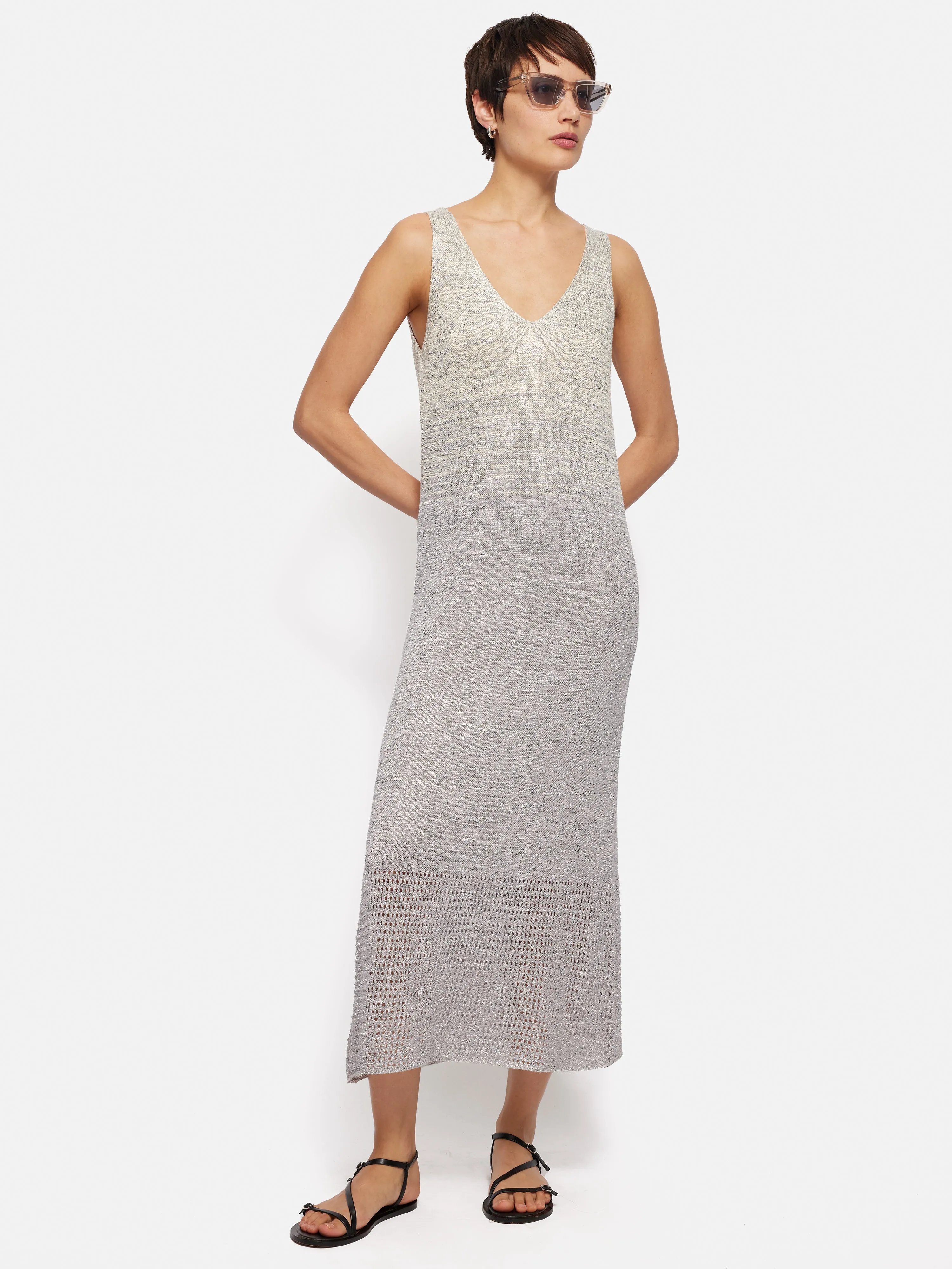 Summer Sparkle Knitted Dress | Silver