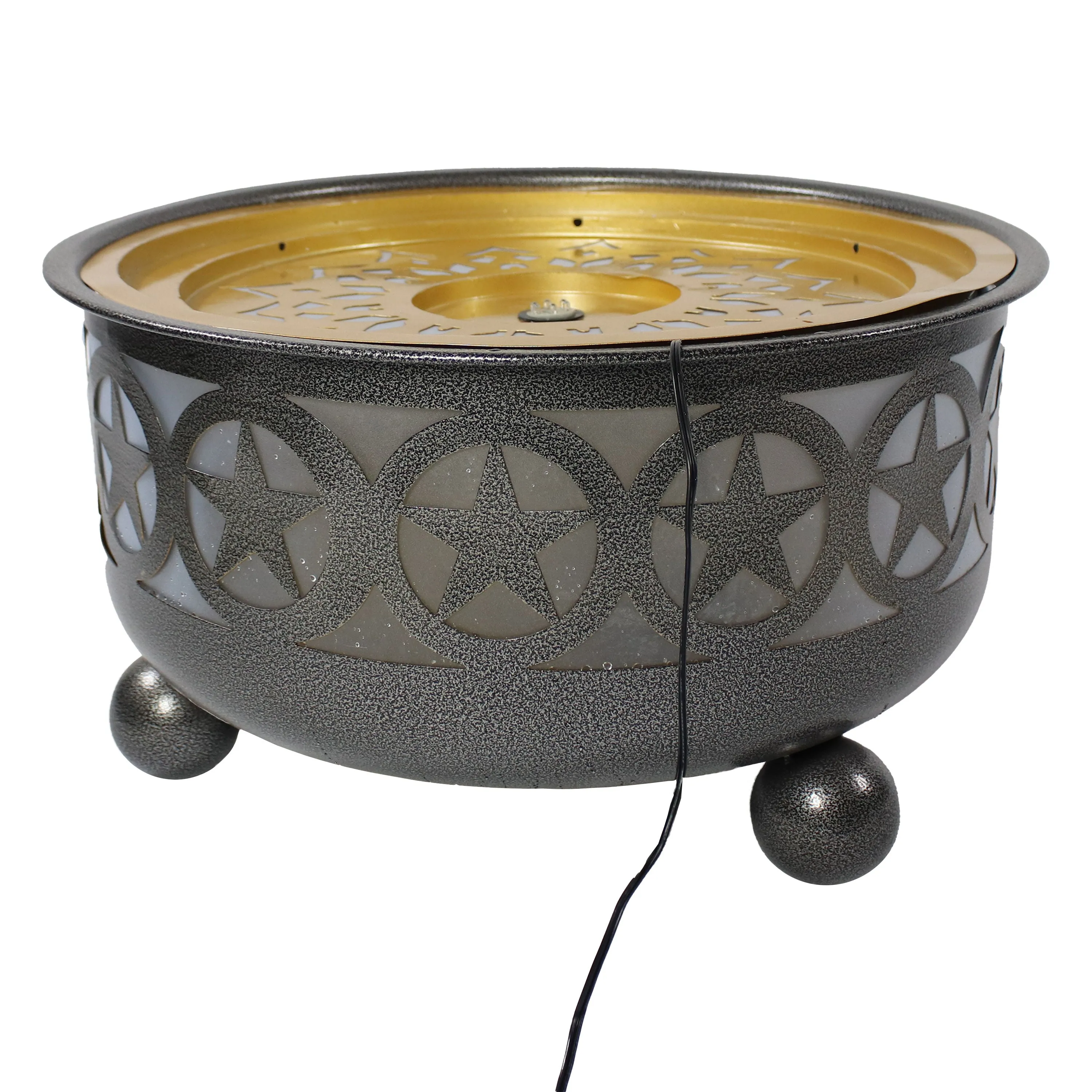 Sunnydaze All Star Galvanized Iron Bowl Outdoor Water Fountain - 14.25" H